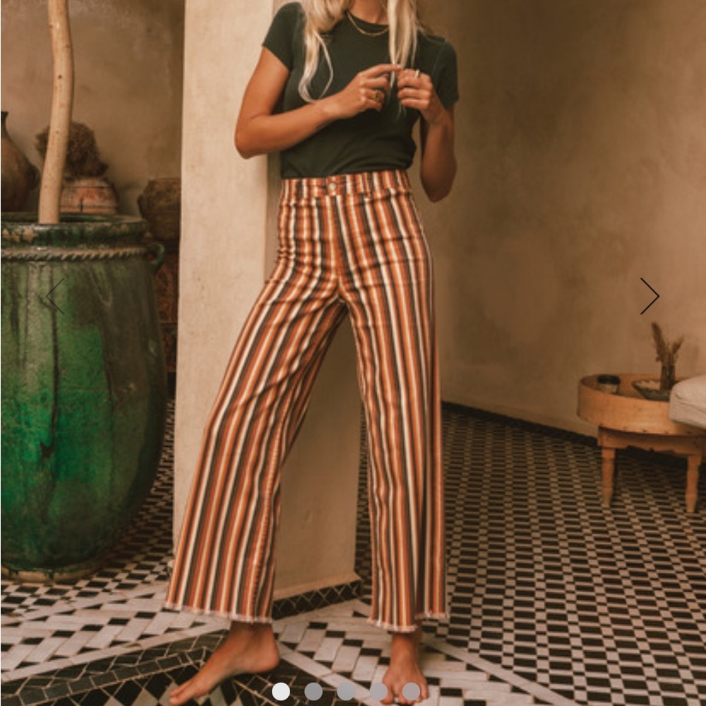 Billabong Free Fall Print Wide Leg Pants - Color Fire Side